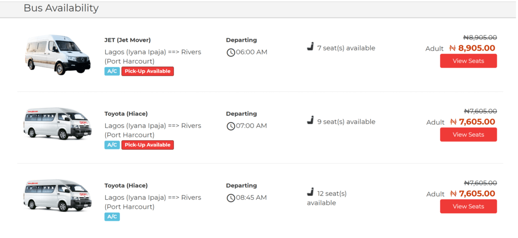 God Is Good Motors (GIGM) Price List and How to Book Online 3 God is Good Motors Booking